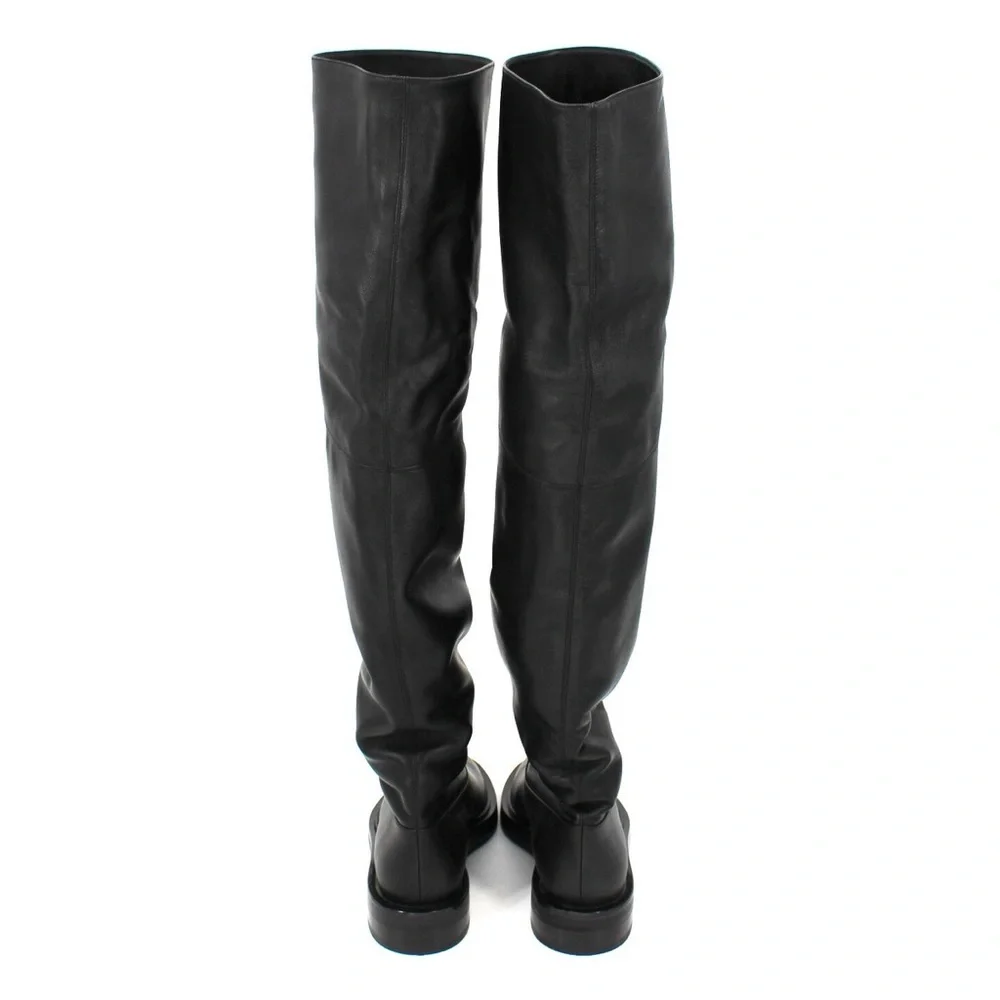 Tamara Mellon Black Nappa Tempest Over the Knee Boots 15mm Heels